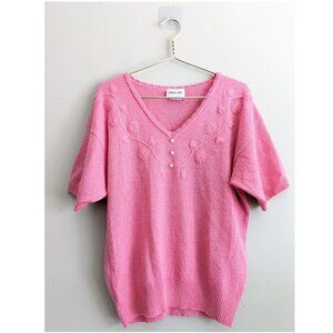 Vintage Perspective Pink pearl floral top